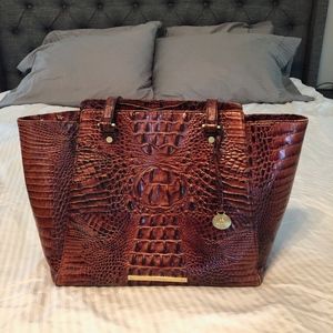 Brahmin Pecan Zip Top Tote